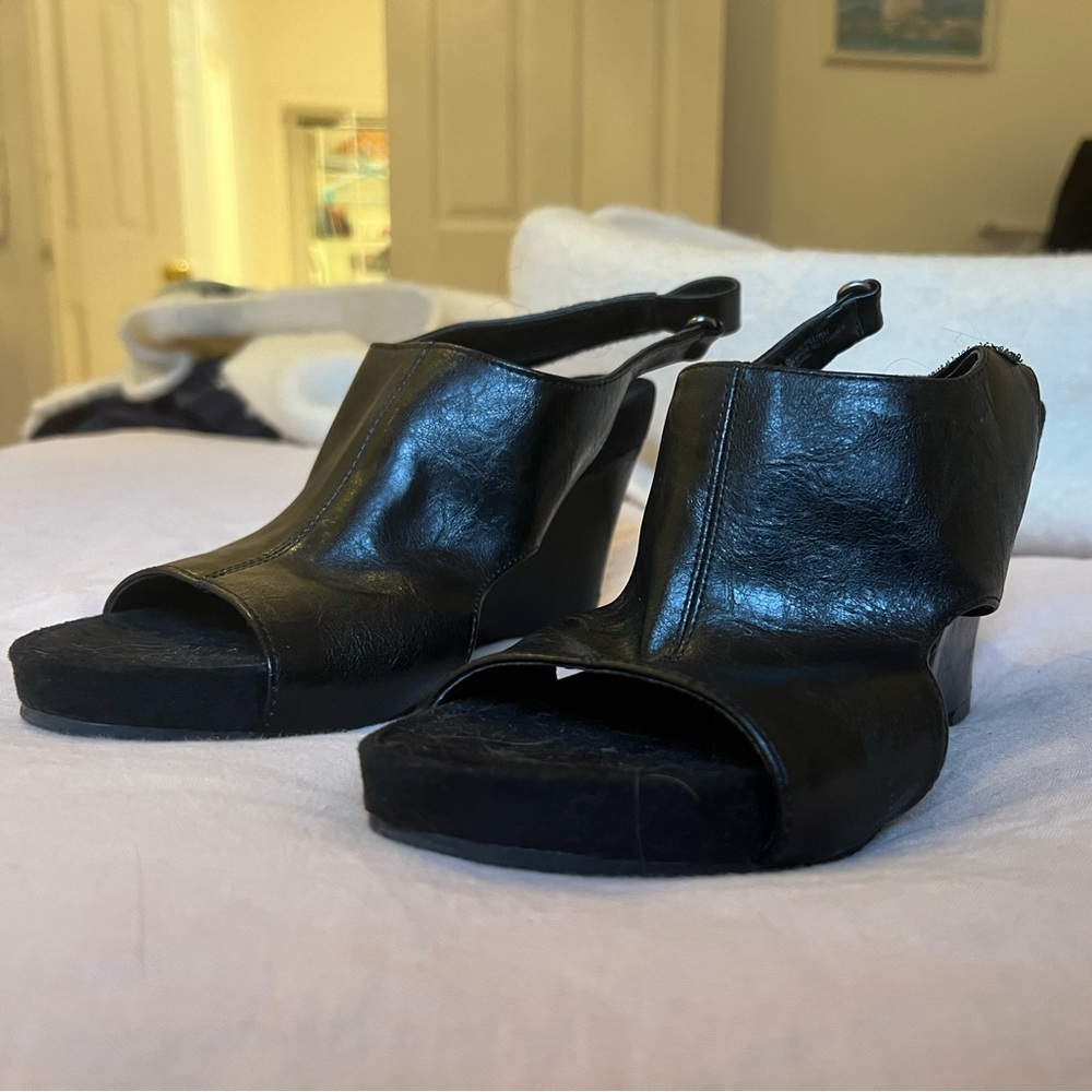 High heels leather shoes